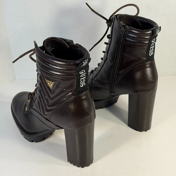 Women's size 10M brown lace-up boots by GUESS - Picture 2 of 16